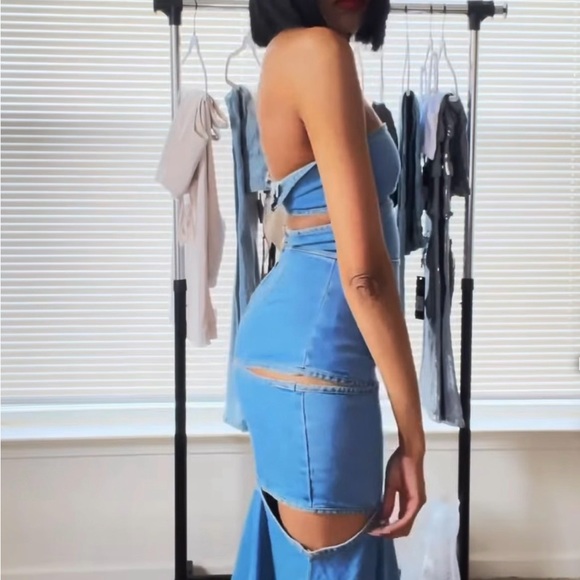 Fashion Nova Blue Maxi Denim dress - Picture 6 of 6